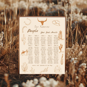 Affiche Boho Western Favorite People Mariage Seating chart