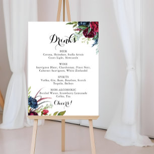 Affiche Boho Whimsical de luxe Floral Mariages menu
