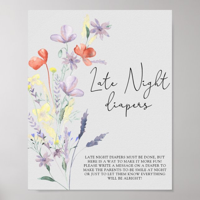 Affiche Boho Wildflowers \ Jeu de couches tard la nuit (Devant)