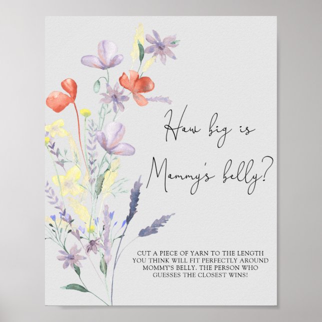 Affiche Boho Wildflowers - Quelle est la taille du ventre  (Devant)