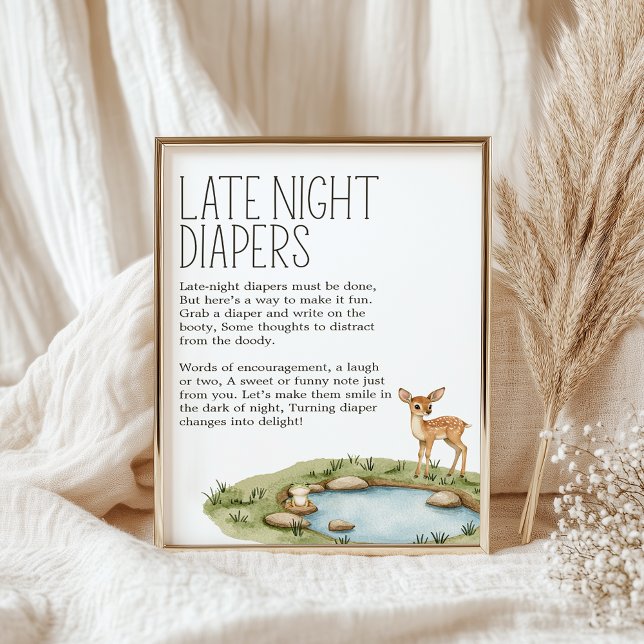 Affiche Boho Woodland Animal Baby shower de nuit couche ta (Créateur téléchargé)