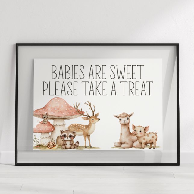 Affiche Boho Woodland Animaux Baby shower Favoriser le sig (Créateur téléchargé)