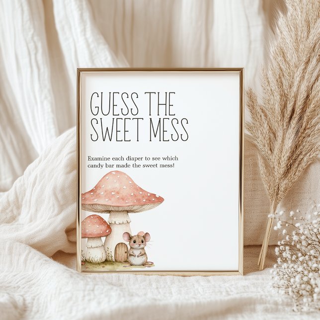 Affiche Boho Woodland Animaux Baby shower Guess Sweet Mess (Créateur téléchargé)