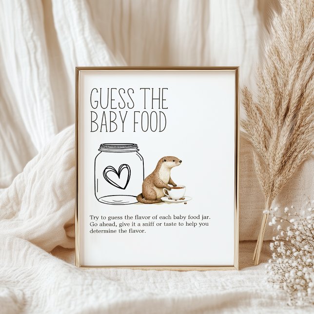 Affiche Boho Woodland Animaux Douche Guess Baby Food Sign (Créateur téléchargé)