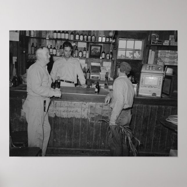 Affiche Boire Au Bar Vintage (Devant)