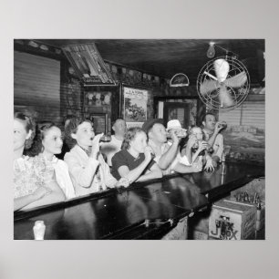 Affiche Boire dans un bar de Louisiane, 1938. Photo ancien