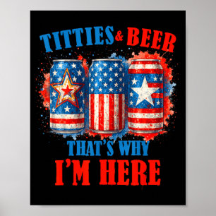 Affiche Boire de la bière américaine le 4 juillet Je suis