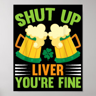 Affiche Boire de la bière Saint-Patricks Jour Fermé Foie V