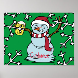 Affiche Boire de la bière Snowman Thunder_Cove