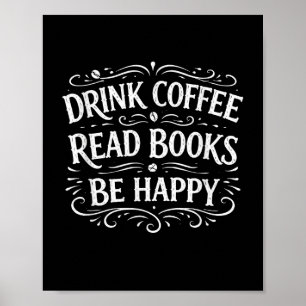 Affiche Boire du café lire des livres être heureux vie sim
