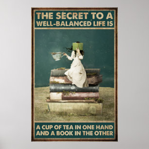 Affiche Boire Du Thé Et Lire L'Amour