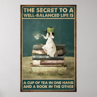 Affiche Boire Du Thé Et Lire L'Amour
