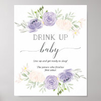 Boire jusqu'à Pastel Purple Bottle Baby shower jeu