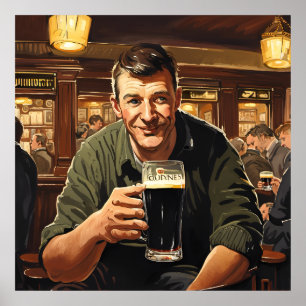 Affiche Boire stout dans un pub de Dublin Imprimer