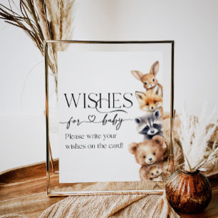 Affiche Bois Animaux Baby showers modernes