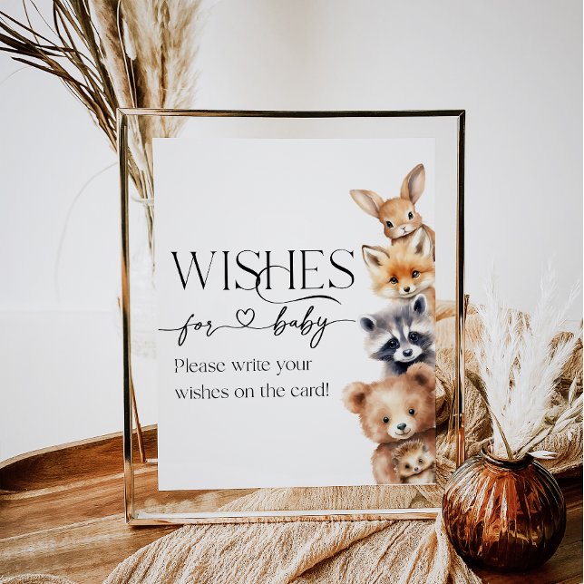 Affiche Bois Animaux Baby showers modernes (Créateur téléchargé)