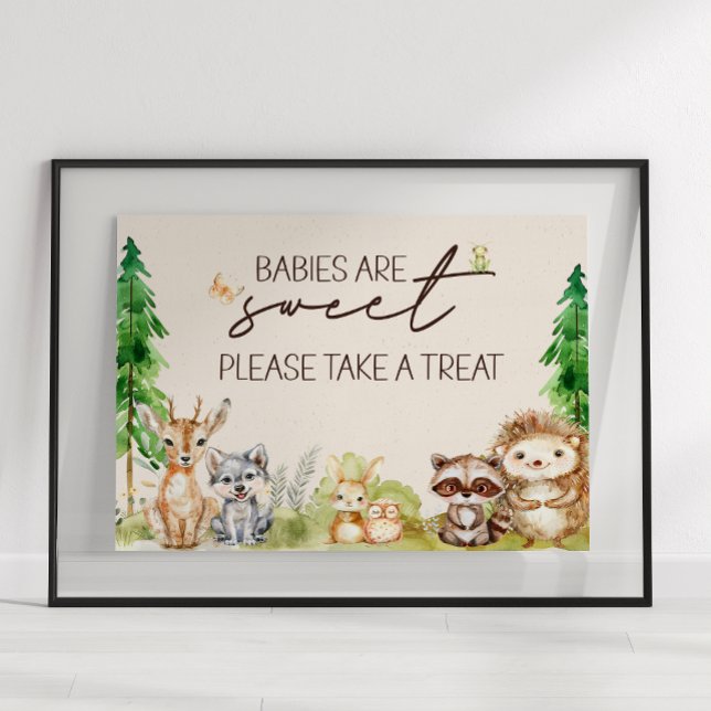 Affiche Bois Animaux Boho Baby shower Favoriser Signal (Créateur téléchargé)