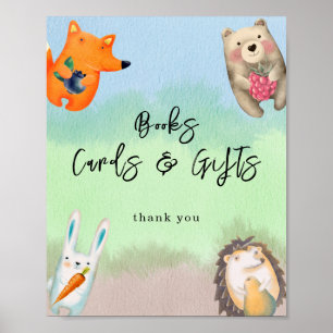 Affiche Bois animaux - Cartes de livres et cadeaux