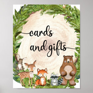 Affiche Bois animaux forêts cartes et cadeaux