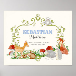 Affiche Bois Animaux Renard Renard Garçon Nouveau-né Stati