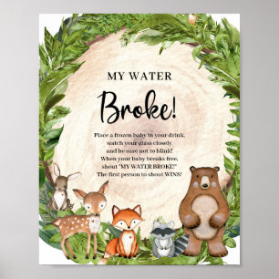 Affiche Bois animaux tranche en bois My Water Broke jeu