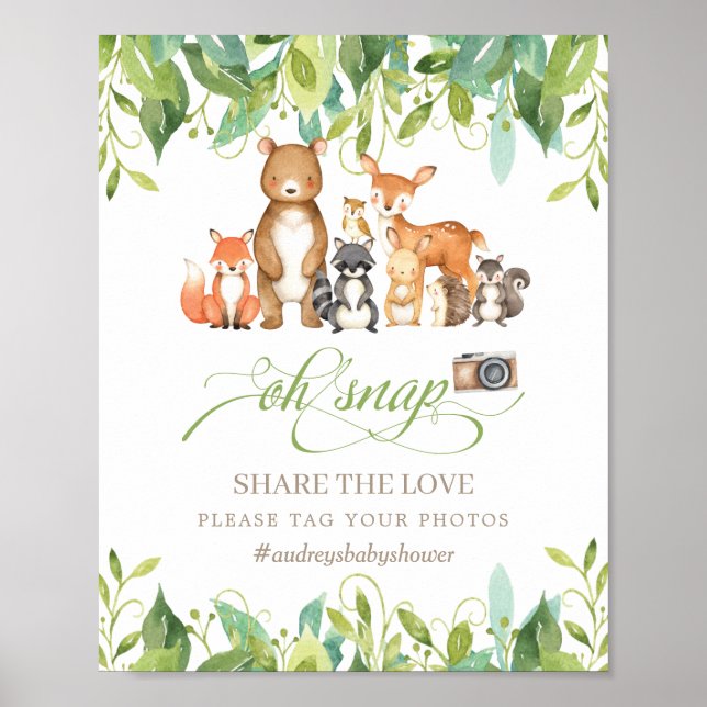 Affiche Bois Animaux Végétation Oh Snap Partagez l'amour (Devant)