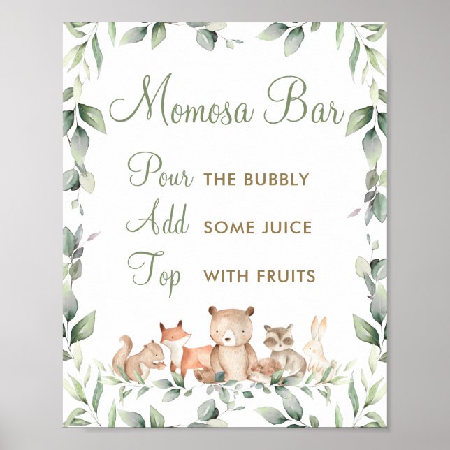 Affiche Bois Animaux Verdure Maman-osa Momosa Bar (Devant)
