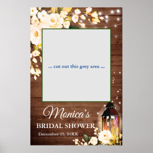 Affiche Bois & Blush Rose Rustique Fête des mariées photo