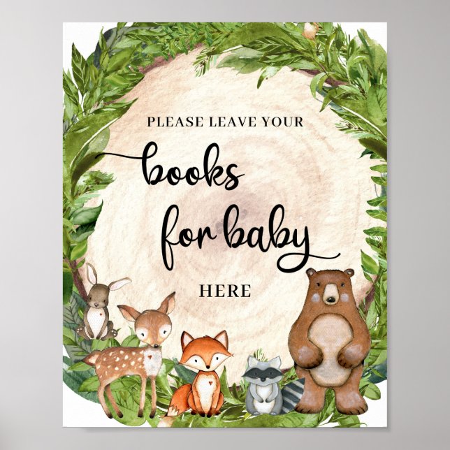 Affiche Bois de bois livres en tranches de bois pour bébé (Devant)