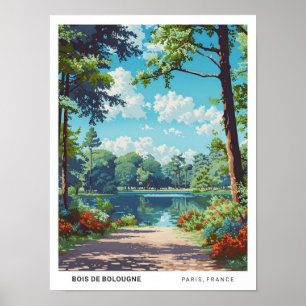 Affiche Bois de Bolougne Paris France Vintage voyage
