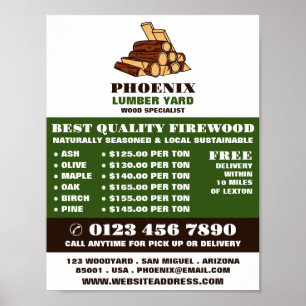 Affiche Bois de chauffage, Bois de sciage/Bois/Jardin de b