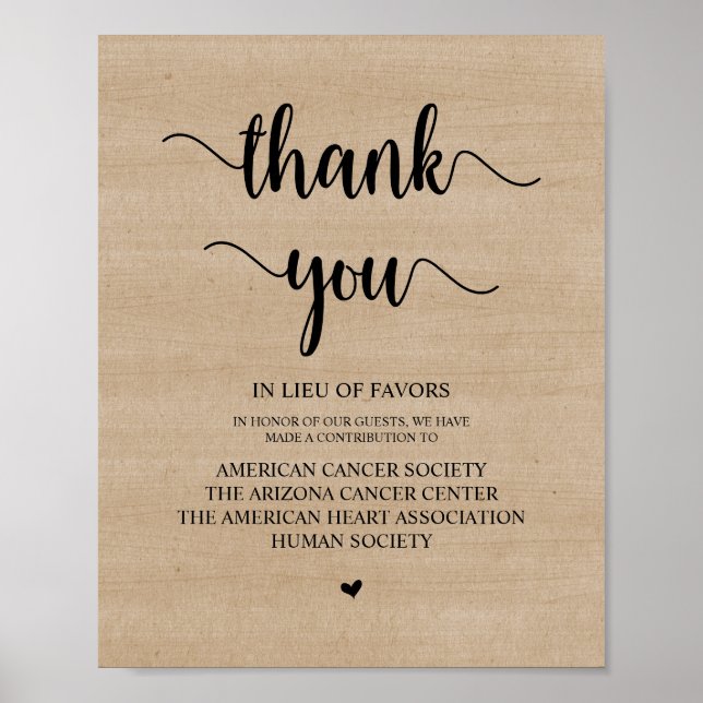 Affiche Bois de ferme rustique, Don Mariage, Contribution (Devant)