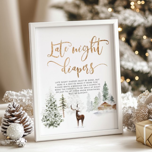 Affiche Bois d'hiver Late couche de nuit (Créateur téléchargé)