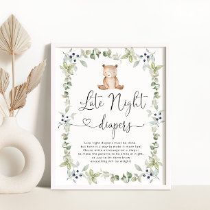 Affiche Bois d'ours Late couche de nuit