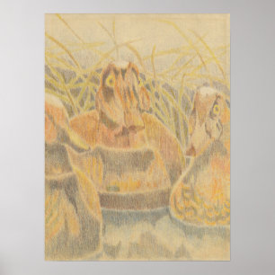 Affiche Bois Duck Decoys sur l'étang