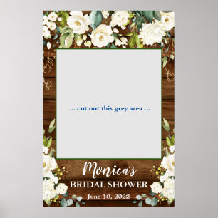 Affiche Bois et roses blanches Fête des mariées florale Pr
