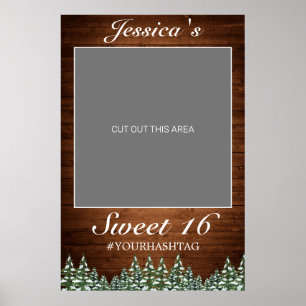 Affiche Bois neigeux et forêt Pin rural doux 16 Photo Prop
