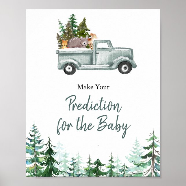 Affiche Bois Pine d'hiver Prédictions pour bébé (Devant)
