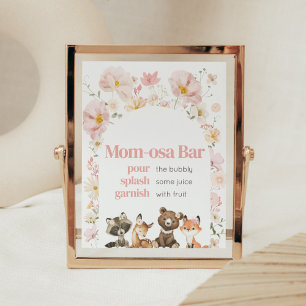 Affiche Bois rose Floral Animaux Maman-Osa Bar