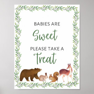 Affiche BoisBébé Douche Bébés sont doux signe