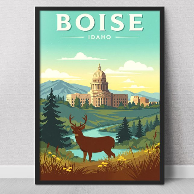 Affiche Boise Idaho vintage (Créateur téléchargé)