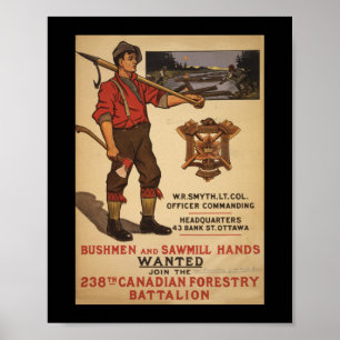 Affiche Boiseries et scieries - Escadron de guerre du Cana