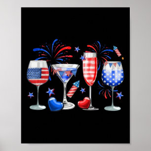 Affiche Boisson à drapeau Peace 4 juillet