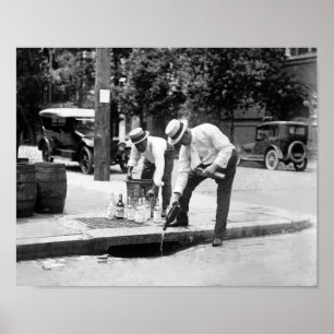 Affiche Boisson alcoolisée en bas du drain - ère