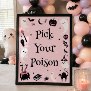 Affiche Boisson Choisir Votre Poison pour Baby Shower Hall