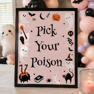 Affiche Boisson 'Choisissez votre poison' pour Baby Shower