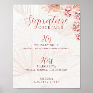 Affiche Boisson de signature de mariage Cocktail Lui Elle 