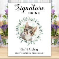 Boisson de signature de mariage de chat Photo Bar