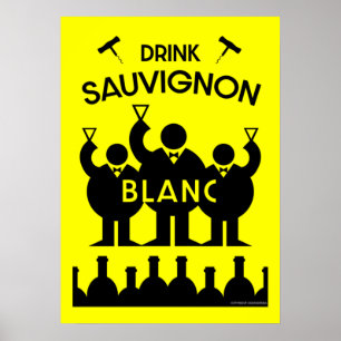 Affiche Boisson de vin Sauvignon Blanc