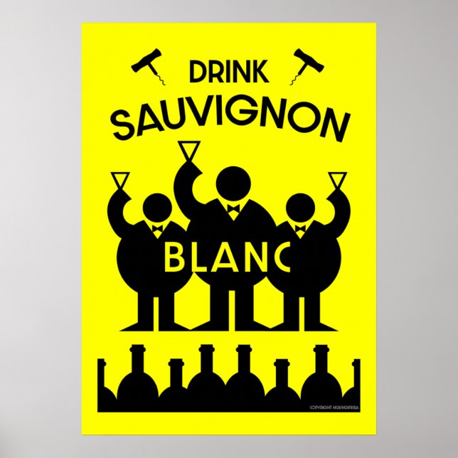 Affiche Boisson de vin Sauvignon Blanc (Devant)